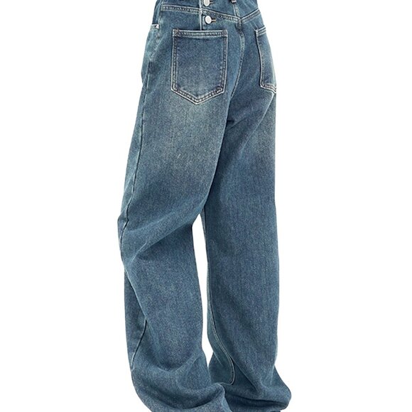 Vintage Y2K Baggy Boyfriend Jeans Wide Leg Denim Pants Streetwear Style